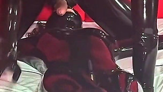 Latex Slave: Tied up on Bed - Alex Latex
