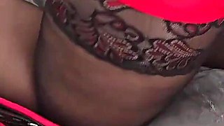 Red See Through Dress Cream Pie