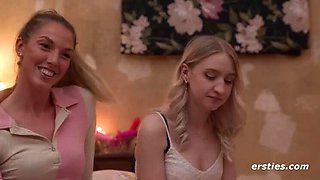 Selina S and Friends in Hot Lesbian Foursome with Big Natural Tits and Sex Toys