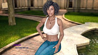 Steamy brunette with a big booty in an adult visual novel experience