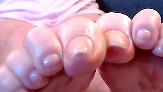 Long Natural Toenails Oiled Feet