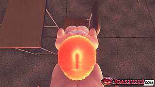 Gwen Tennyson Gloryhole Blowjob - Big Tits & Ass Redhead Takes Massive Cumshot in 3D Hentai