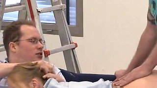 First double penetration for petite babe