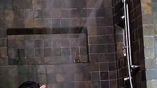 Hot brunette big boobs toying pink pussy