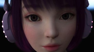 Cute japanese anime catgirl gets fucked on a space station
