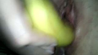 I love to fuck my tight snatch with banana when no one is around