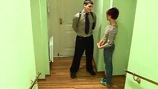 Classy doll wildly pleasing hard cop's cock!