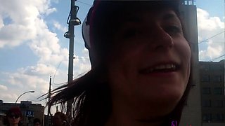 Real outdoor lesbians lick pussy