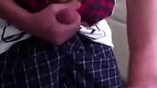 Skinny Twink's Mess-Free Condom Wank