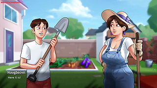 Lucky Pervert Helps Busty Sexy BBW Lonely Neighbor MILF in Her Garden She Tries To Seduce Him - Summertime Saga 04 3D Games
