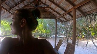 Tattooed Blonde MILF Strips in Abandoned Bar