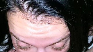 Mature brunette amateur giving a great POV blowjob