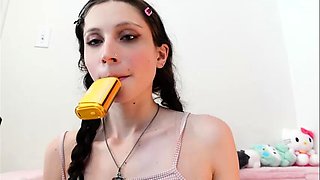 Shemale tranny enjoying solo masturbation