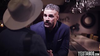 Petite bartender seduces and fucks married big dick boss at work