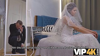 Cheating bride gets her pussy pounded while guests wait in VIP4K wedding