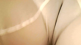The Line of the MILF's Vagina Is Marked in Her Panties