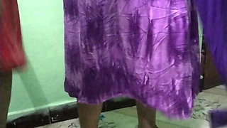 Three Aunty Hot Dress Wearing in My Bedroom