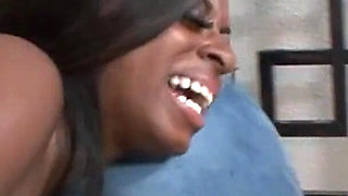 Black Slut Gobbles Massive Black Load