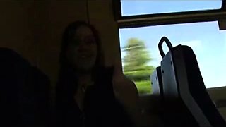 Horny wife flashing in train