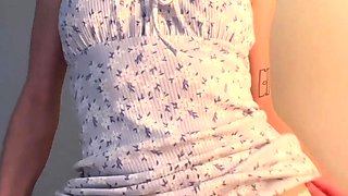 Teen Latin brunette enjoys sexy chat masturbation