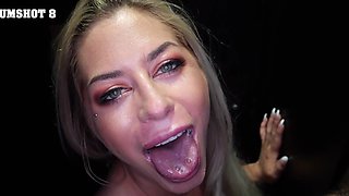Cum in mouth ending for slut Bambi Blitz after blowing a stranger