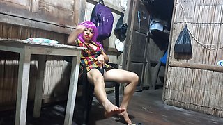 Delicious Housewife Touches Her Tits and Vagina When the Boss Is Away From Home