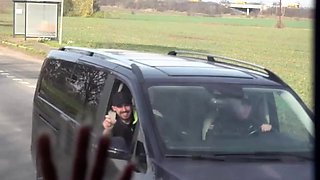 Luxurious MILF fucked in a public bus