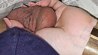 Step mom grabs and pulled out step son balls from his underwear squeezing them