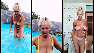 Lukerya's After Pool Fun - Amateur MILF Solo Pleasure in Lingerie