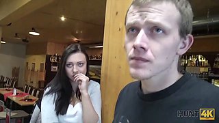 HUNT4K. Guy penetrates attractive beauty while cuckold plays bowling