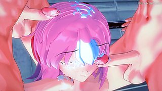 Mega Man X Dive's Nana Gets a Bukkake to Celebrate Her Playable Debut