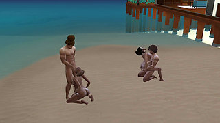 Cheating our wives with step sisters in beach house!