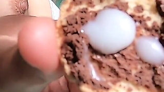 Sucking cock with cum on cookie ending. Cum eating