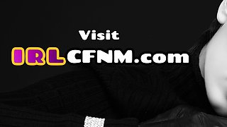 Blonde CFNM stud tugging cock to teacher