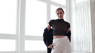 Czech teen reveals her big natural tits