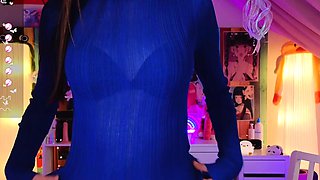 Blonde tight pussy babe solo toy fun in glamour masturbation