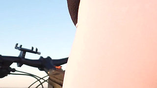 Teen Japanese Riding a Bicycle and Showing off Her Ass in Tight Leggings