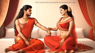 Indian aunt, cartoon fantasy, school