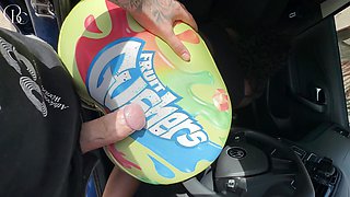 Big Ass Ebony Gets Fucked Through a Hole in Her Tight Gusher Shorts in Her Car
