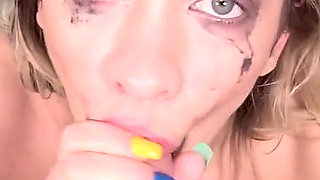 Khloe Kapri Cute Pigtail Blonde POV Deepthroat Cum Swallow Blowjob and Ball Licking