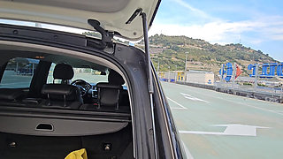 Horny Driver Fucks Me in the Supermarket Parking Lot