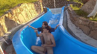 Stepsister Gets Stuck on the Slide, I Offer Her Help in Exchange for Fucking Her