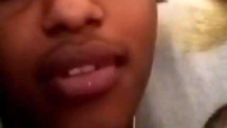 Ebony Horny Girl Masturbating with Her BF on Video Call, She Squirts