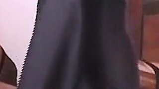 Mistress Strokes with Black Latex Gloves