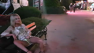 Masturbation in Front of Tourists in Public Central City, Pee on Street