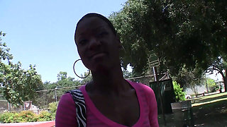 Ebony beauty fucked hard by a big white cock!