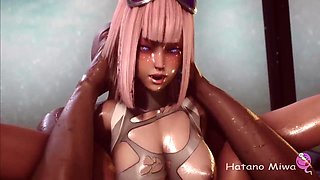 3d Animated - Takes Huge Black Dick - Hardcore Fucking With A Tight Ass And Wet Open Pussy