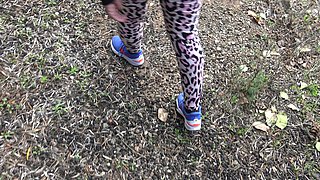 Unfaithful Turkish Hot Wife Cheating with Stepson Outdoor in a Public Park