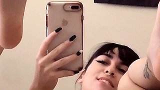 Amateur short haired teen brunette with