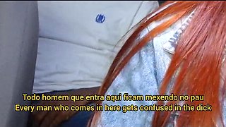 Hot Brazilian Redhead Gets Caught Jerking Off in Uber - Real Car Sex & Public Fuck!